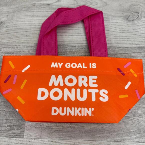 Dunkin Donuts Orange Donuts Mini Tote Bag - My Goal is More Donuts - Picture 15 of 16